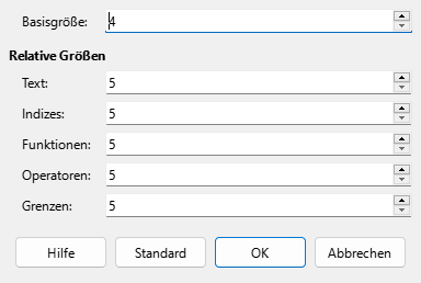Dialog Schriftgröße