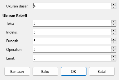 Dialog Ukuran Fon