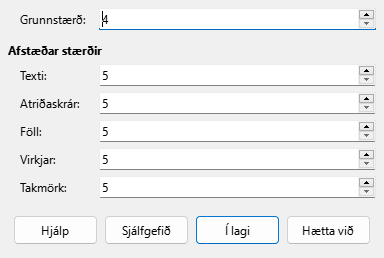 Font Size Dialog