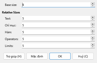 Font Size Dialog