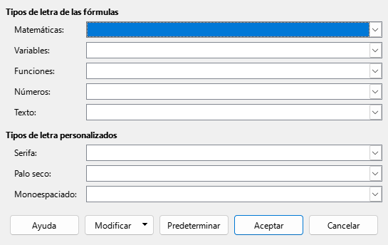 Diálogo Tipo de letra