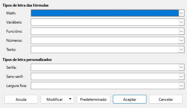 Caixa de diálogo Tipo de letra