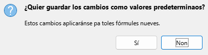 Caxa de diálogu de  Grabar predeterminada