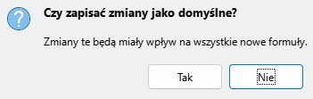 Okno dialogowego domyślnego zapisywania