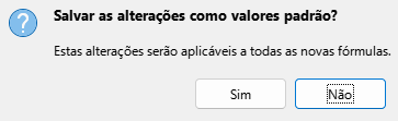 Aviso de salvar padrão