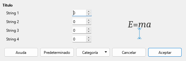 Caixa de diálogo Espazamento