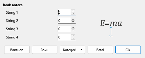 Dialog Pengaturan Jarak