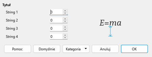 Okno dialogowe odstępów