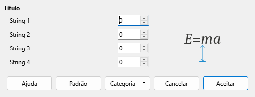 Caixa de diálogo Espaçamento