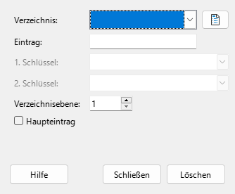 Dialog Indexeintrag