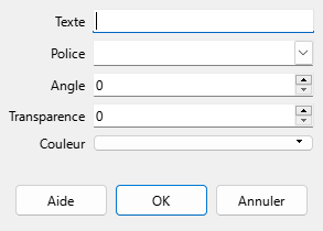Boîte de dialogue Filigrane