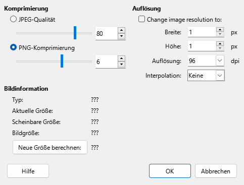 Dialog Bild Komprimieren
