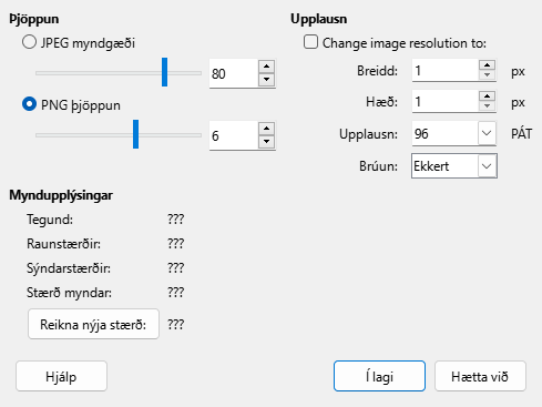 Compress Image Dialog