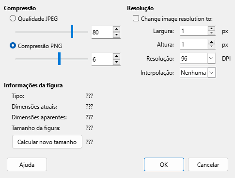 Caixa de diálogo Comprimir figura