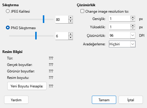 Compress Image Dialog