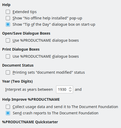 Options General Dialogue Box Image