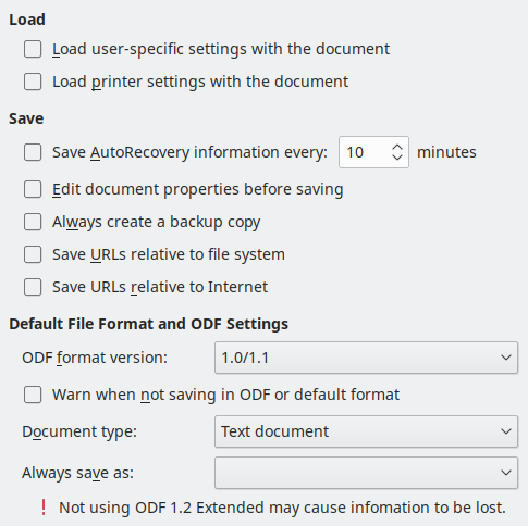 Options Save Dialogue Box Image