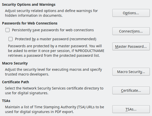 Options Security Dialog Image