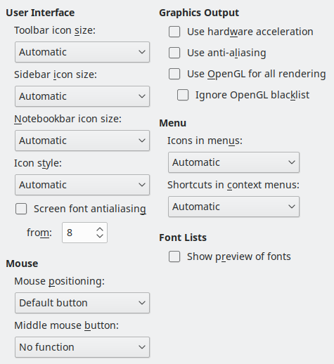 Options View Dialog Image