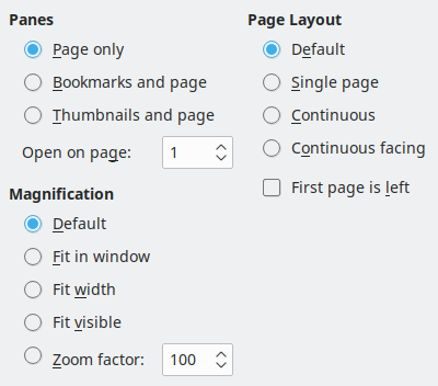 PDF Export View Options Dialog Image