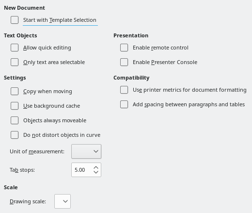 Impress General Options Dialog