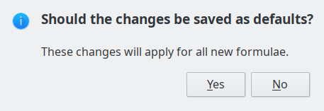 Save Default Dialogue Box