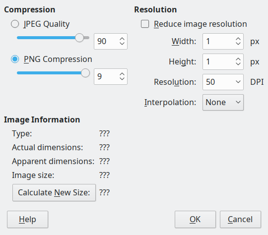 Compress Image Dialog