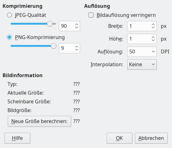 Dialog Bild Komprimieren