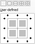 Umrandung eines ausgewählten Blocks