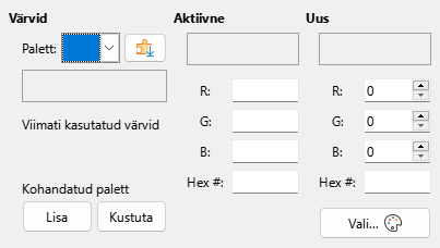 Ekraanipilt ala värvi dialoogist