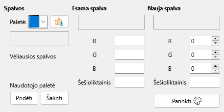 Spalvos taikymo lango nuotrauka