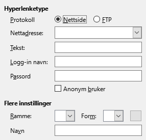 Dialog for Internet Hyperkobling