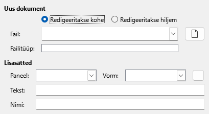 Ekraanipilt uue dokumendi hüperlingi sätetest