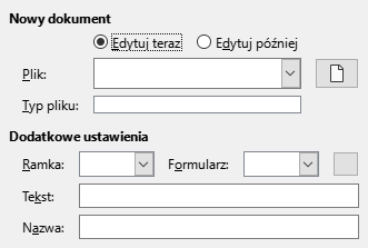 Obraz okna dialogowego hiperłącza nowego dokumentu