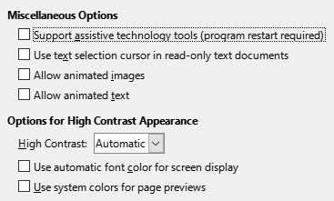 Options Accessibility Dialog Image