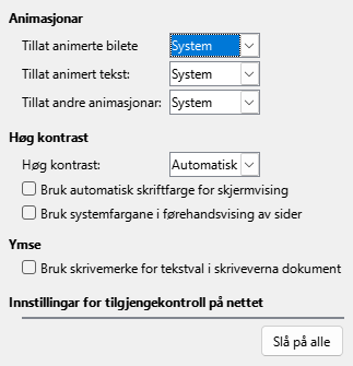 Dialogvindauget for tilgjenge