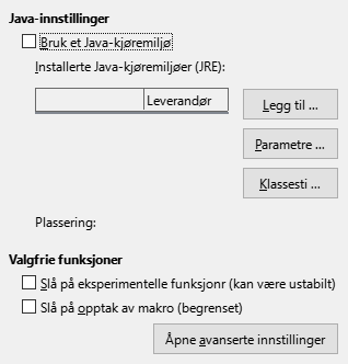 Dialog for avanserte alternativer