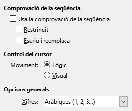 Imatge del diàleg d'opcions CTL