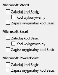 Obraz opcji okna dialogowego ładowania i zapisywania