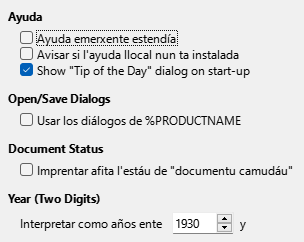 Options General Dialog Image