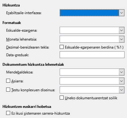 Aukeren 'Hizkuntza' elkarrizketa-koadroaren irudia