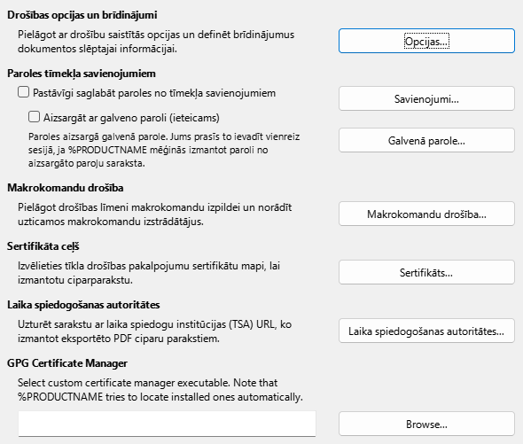 Options Security Dialog Image