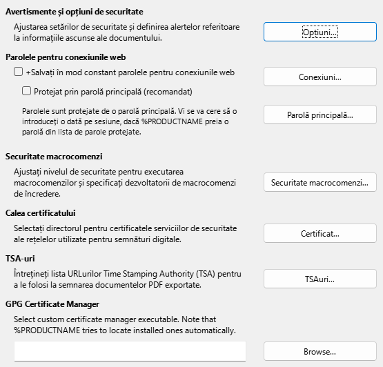 Options Security Dialog Image