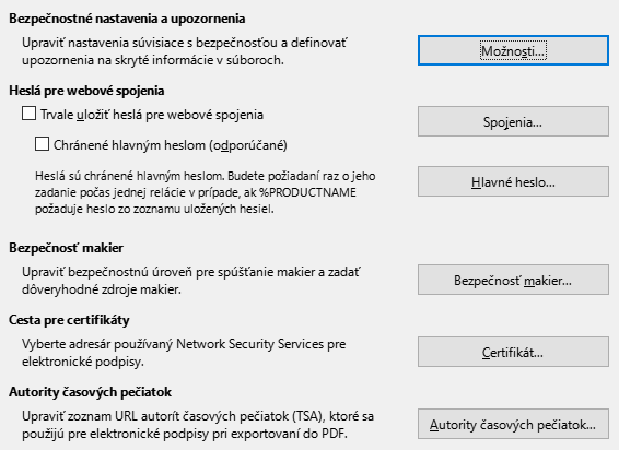 Options Security Dialog Image