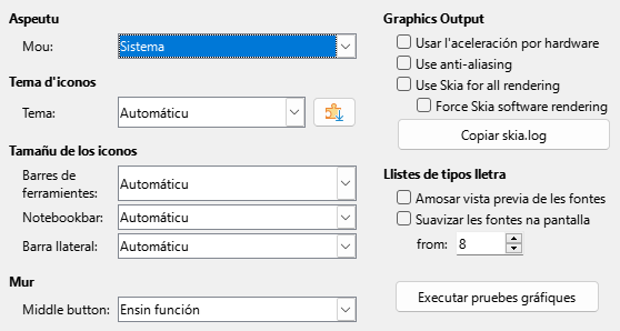 Options View Dialog Image