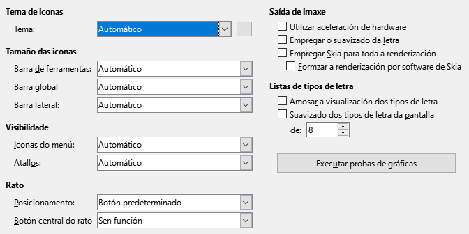 Imaxe da caixa de diálogo da vista de opcións