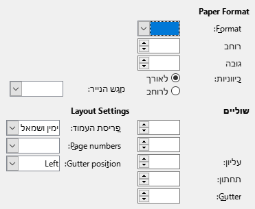 Page format tab page