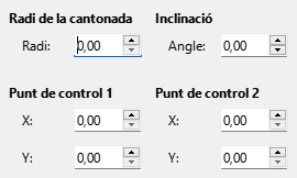 Pestanya d'inclinació i radi de cantonada