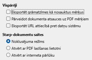 PDF Export Links Options Dialog Image
