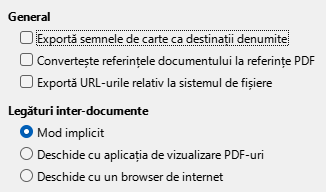 PDF Export Links Options Dialog Image
